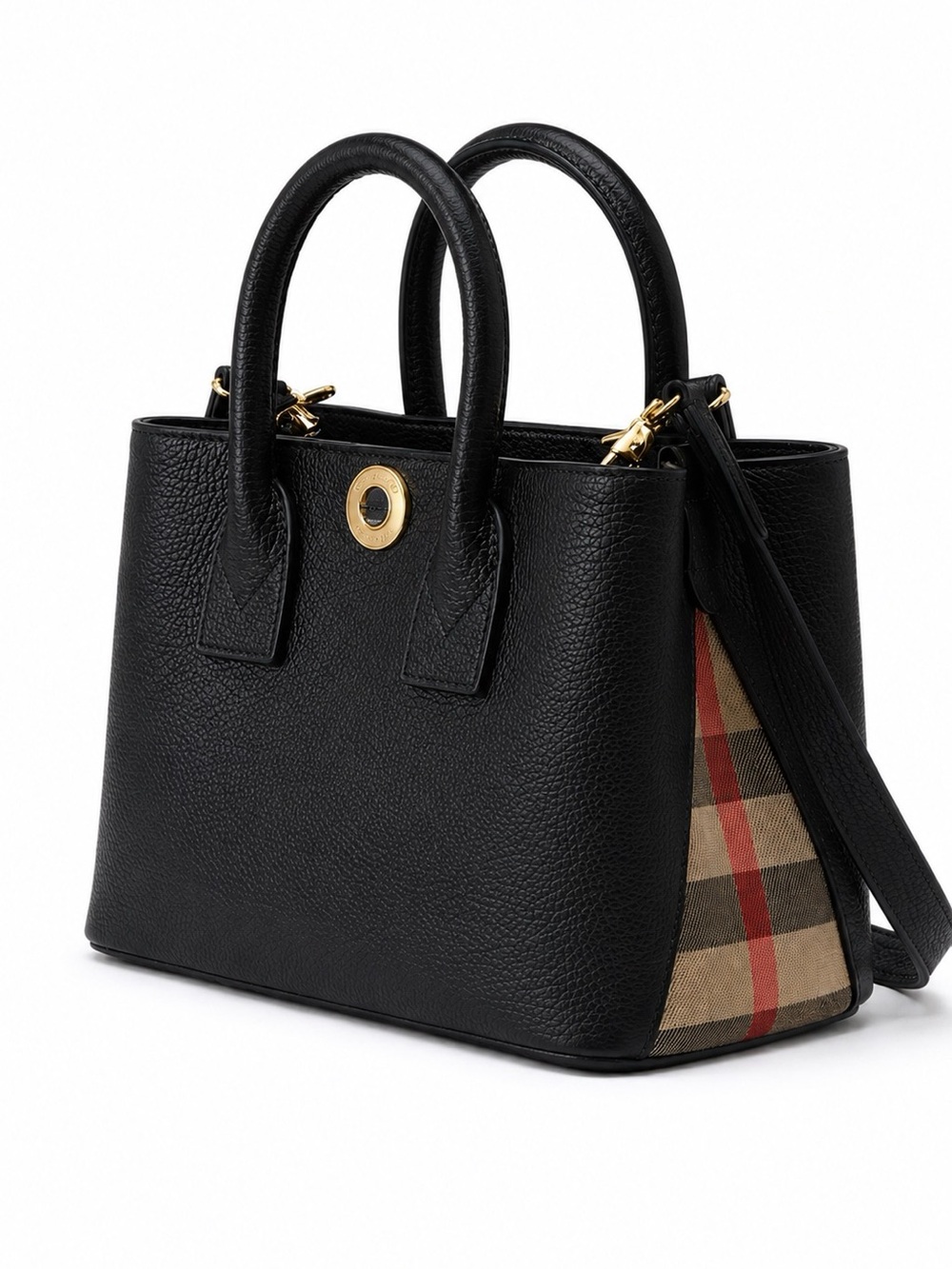 Burberry Black Leather Top Handle Crossbody Bag